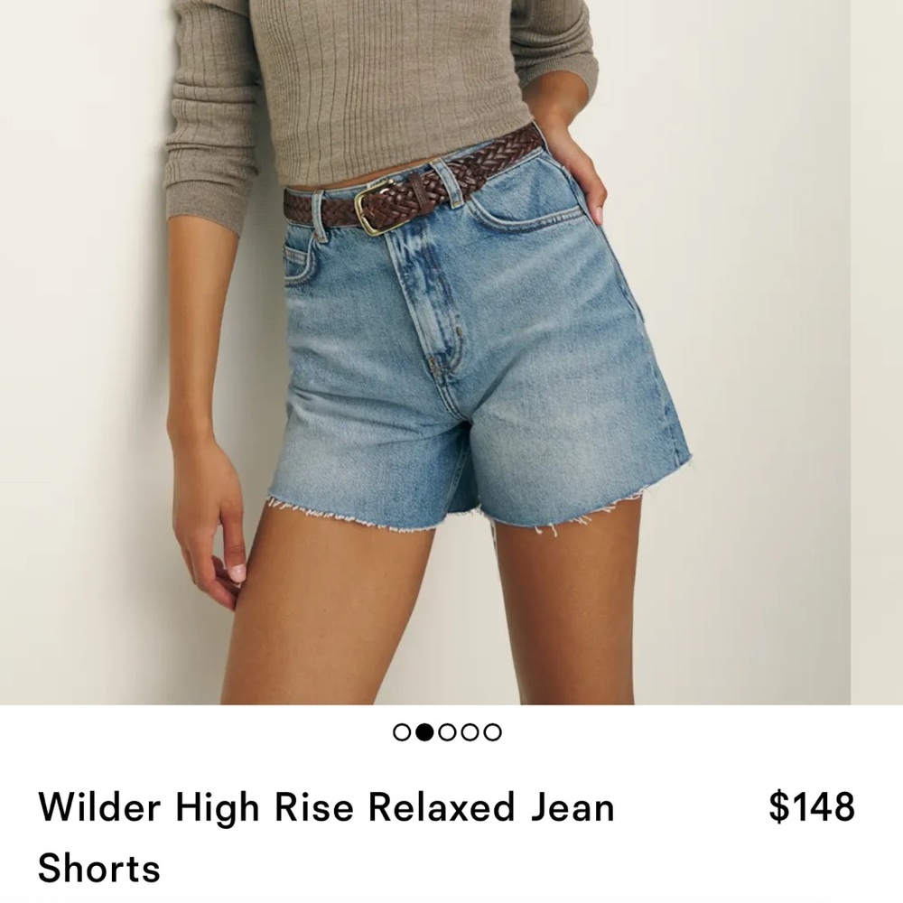 Reformation Wilder High Rise Relaxed Jean Shorts Ivory - Size 29
